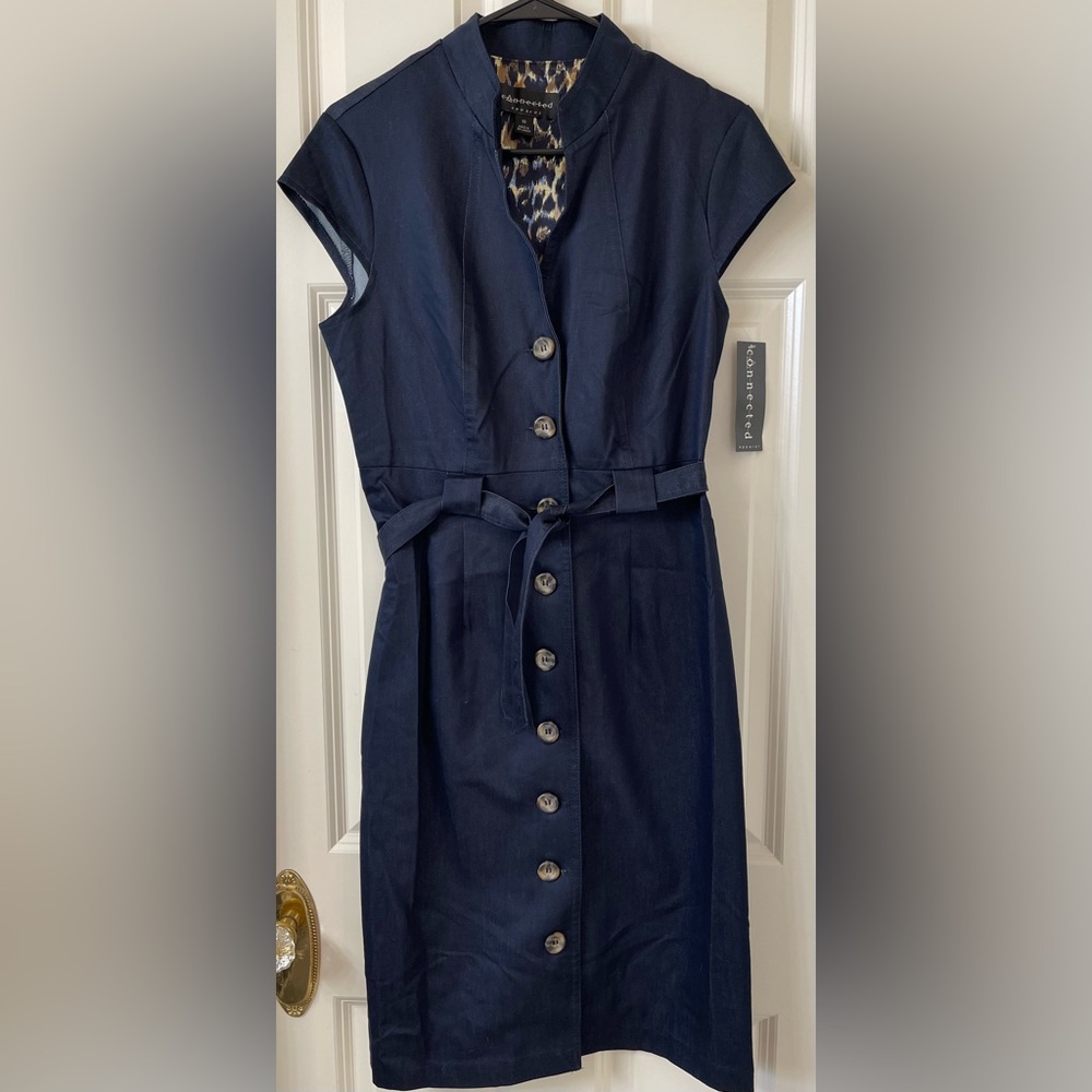 Connected Apparel - Navy Button-Down Dress - Size 10 - NWT!